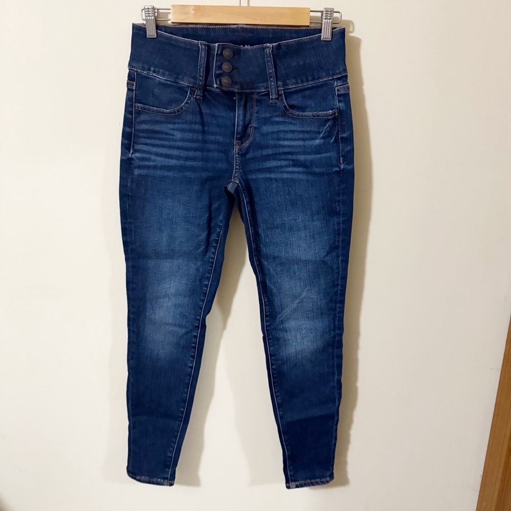 American Eagle Blue Jegging 3 Buttons Jeans Size 4 SHORT Denim